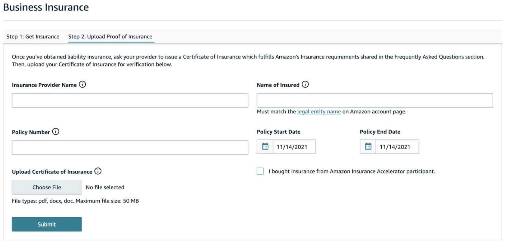 Amazon Liability Insurance Requirements - Data driven financial ...